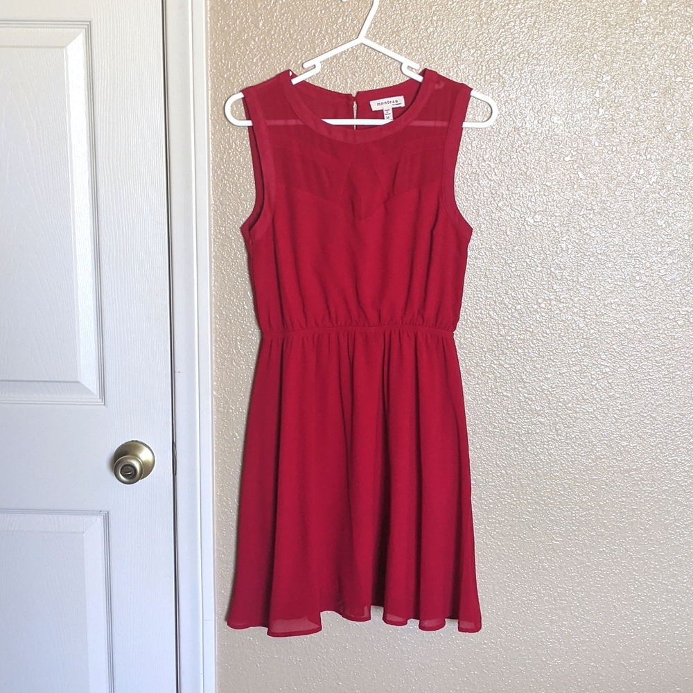 Red Monteau Short Sleeve Dress Medium